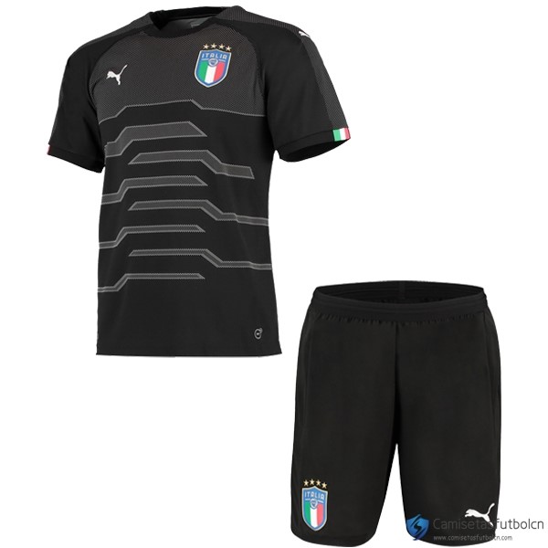 Camiseta Seleccion Italia Niños Portero 2018 Negro